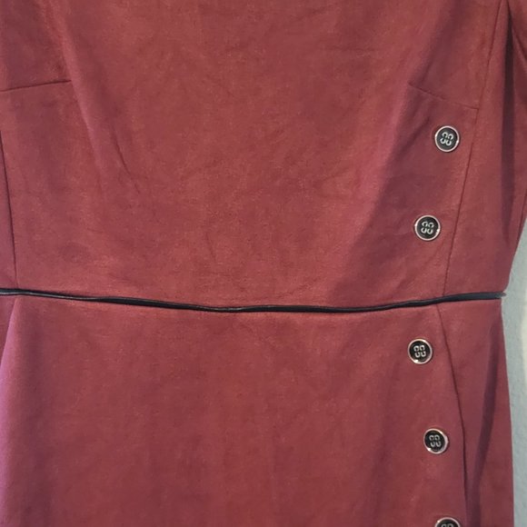 ENFOCUS STUDIOS WOMENS MAROON SHORT SLEEVE DRESS - Picture 3 of 7